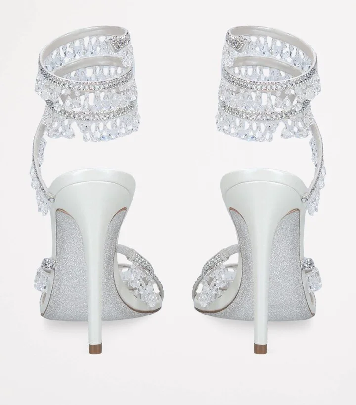 René Caovilla Satin Chandelier Sandals 105 - Image 2