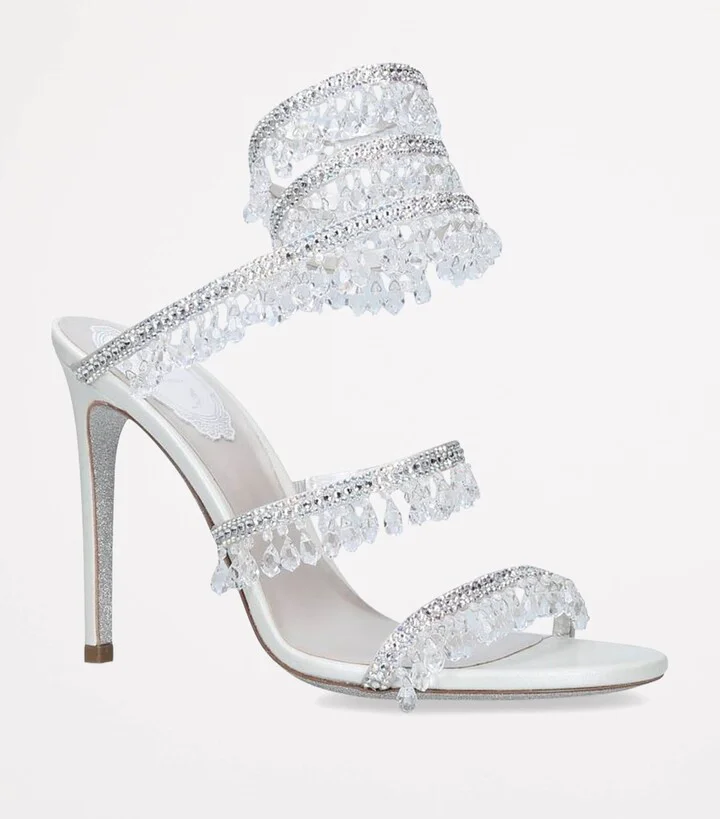 René Caovilla Satin Chandelier Sandals 105 - Image 3