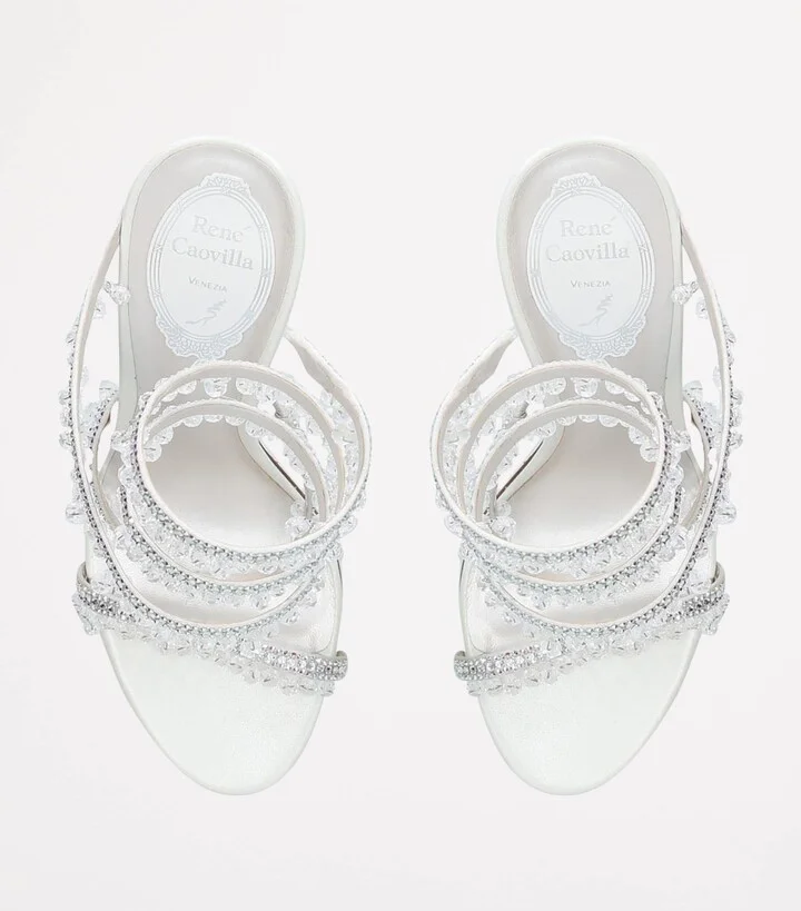 René Caovilla Satin Chandelier Sandals 105 - Image 4
