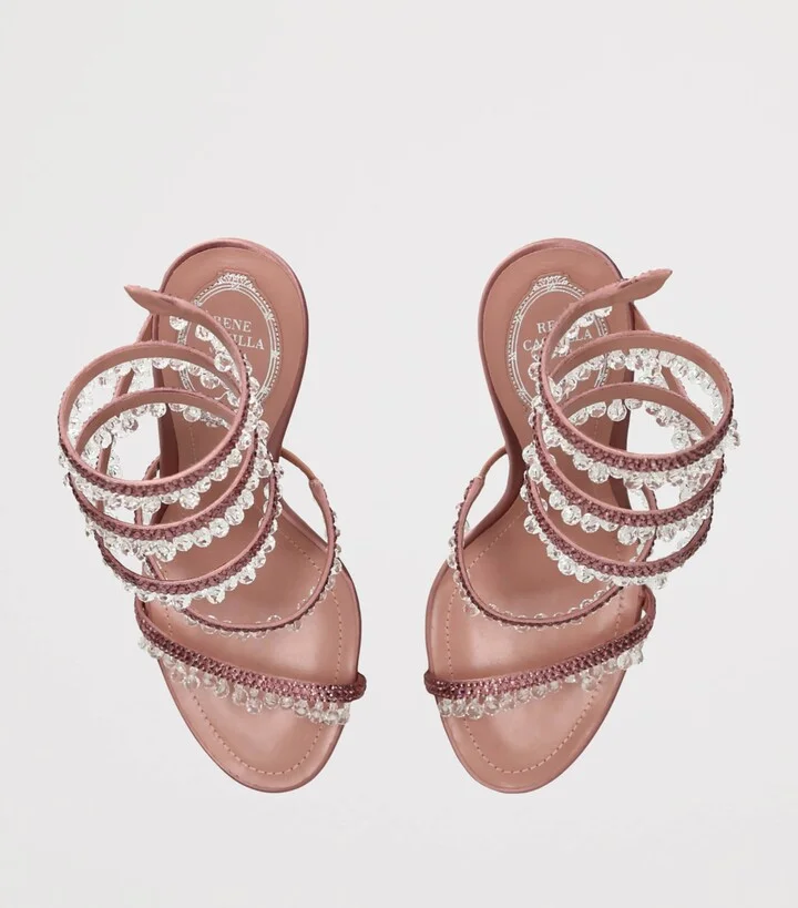 René Caovilla Satin Chandelier Sandals 105 - Image 4