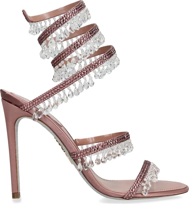 René Caovilla Satin Chandelier Sandals 105