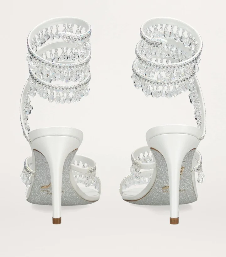 René Caovilla Satin Chandelier Sandals 80 - Image 2