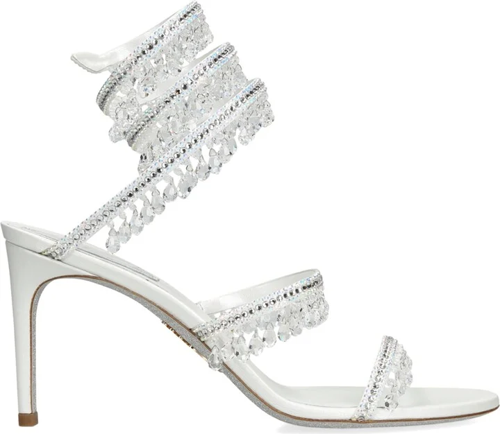 René Caovilla Satin Chandelier Sandals 80