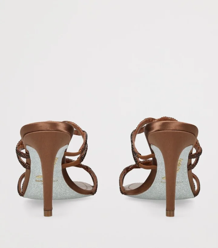 René Caovilla Satin Crystal Sandals 80 - Image 2