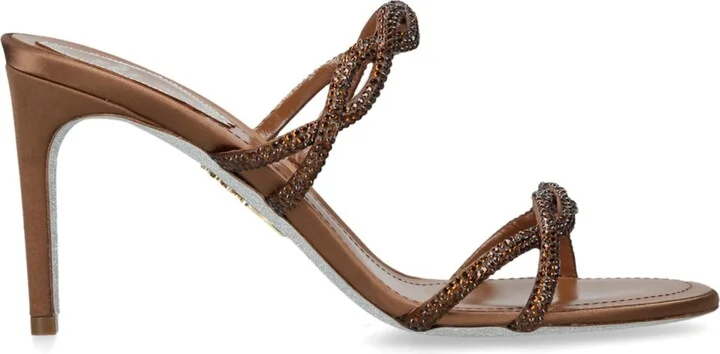 René Caovilla Satin Crystal Sandals 80