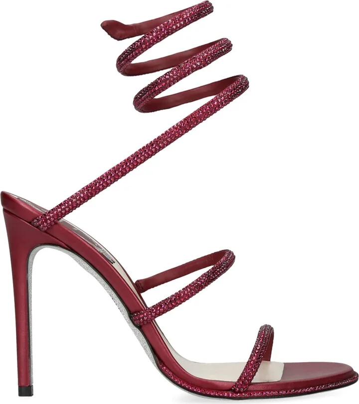 René Caovilla Satin Embellished Cleo Heeled Sandals 105