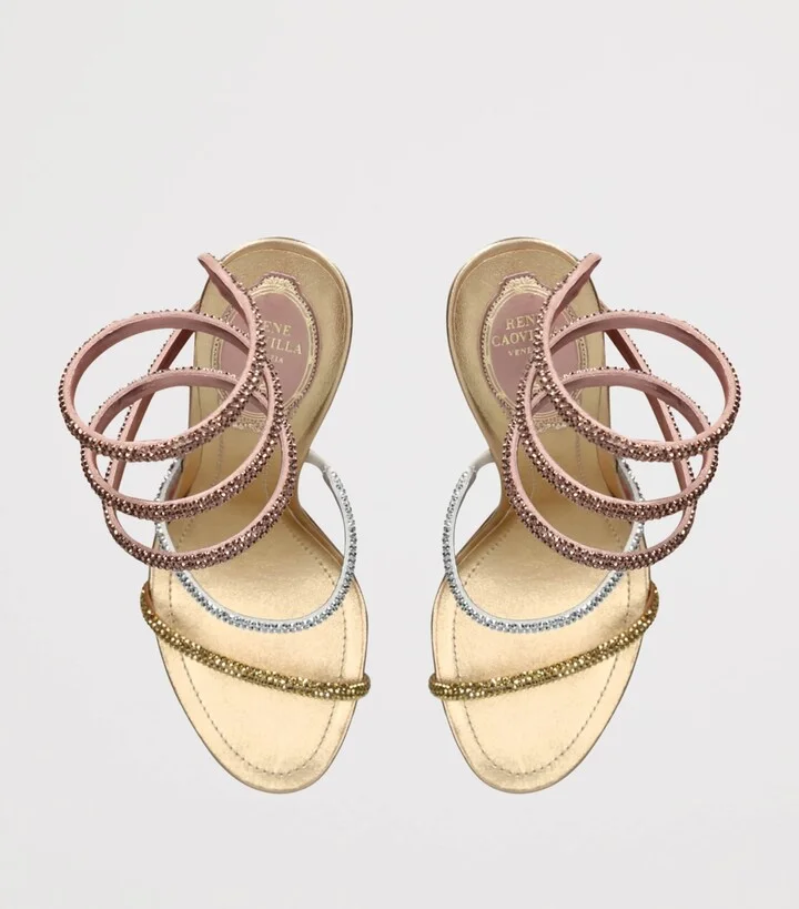 René Caovilla Satin Embellished Cleo Sandals 105 - Image 4