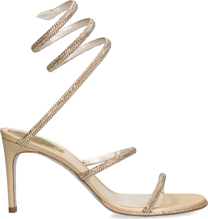 René Caovilla Satin Embellished Cleo Sandals 80