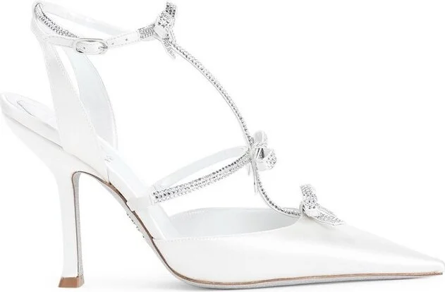 René Caovilla Satin Heeled Pumps