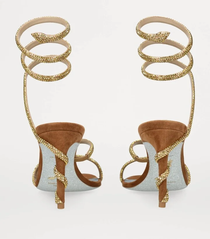 René Caovilla Suede Embellished Margot Sandals 80 - Image 2