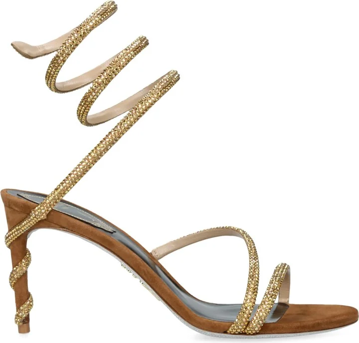 René Caovilla Suede Embellished Margot Sandals 80