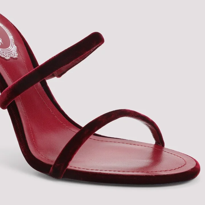 René Caovilla Velvet Snake Sandals - Image 5