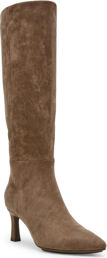 Rene Womens Zipper Faux Suede Knee-High Boots