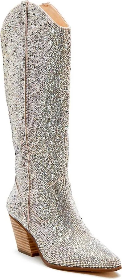 Rennaissance Cowgirl Boots In Clear Stone