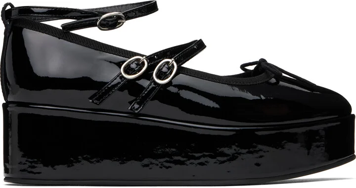 Repetto Black Cendrillon Platform Mary Jane Ballerina Flats