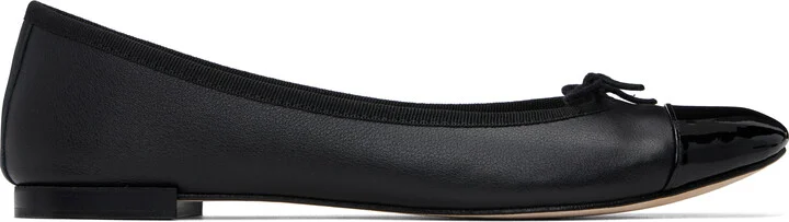 Repetto Black Flora Bi-Material Ballerina Flats