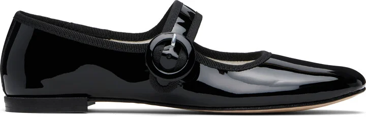 Repetto Black Georgia Square-Toe Mary Jane Ballerina Flats
