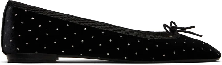 Repetto Black Lilouh Almond-Toe Ballerina Flats
