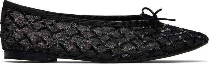 Repetto Black Lilouh Rubber Sole Ballerina Flats