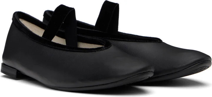 Repetto Black Lilouh Rubber Sole Mary Jane Ballerina Flats - Image 4