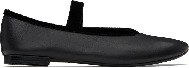 Repetto Black Lilouh Rubber Sole Mary Jane Ballerina Flats