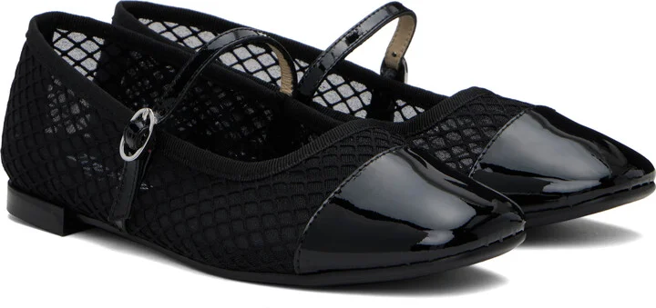 Repetto Black Mesh Georgiana Mary-Jane Ballerina Flats - Image 4