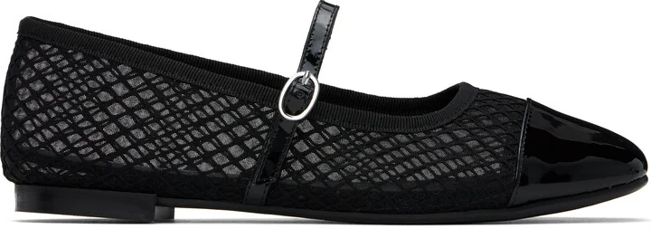 Repetto Black Mesh Georgiana Mary-Jane Ballerina Flats