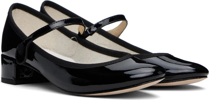 Repetto Black Rose Mary Jane Heels - Image 4