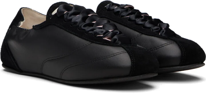 Repetto Black Silk Tennis Sneakers - Image 4