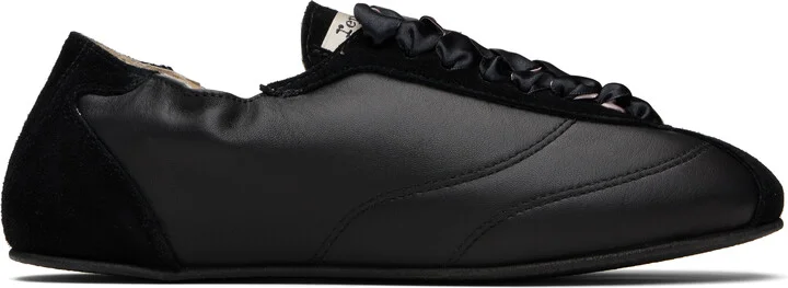 Repetto Black Silk Tennis Sneakers