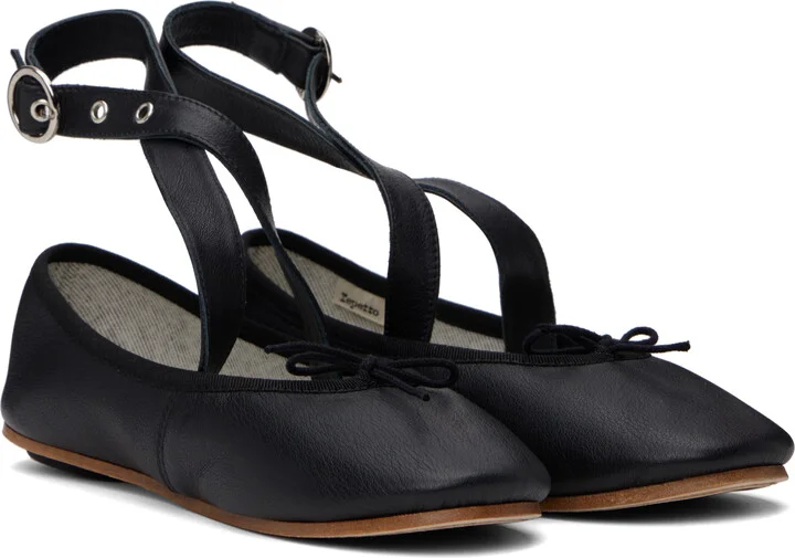 Repetto Black Sophia Belt Ballerina Flats - Image 4