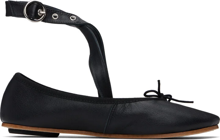Repetto Black Sophia Belt Ballerina Flats
