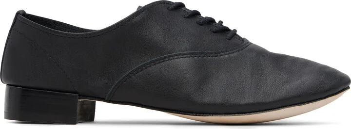 Repetto Black Zizi Calf Leather Oxfords