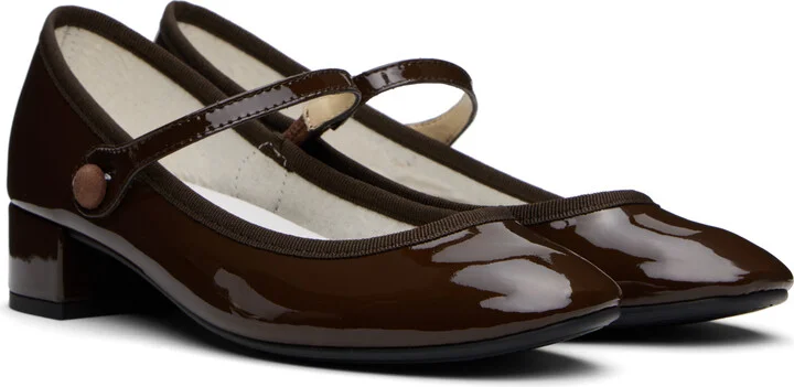 Repetto Brown Rose Mary Jane Heels - Image 4