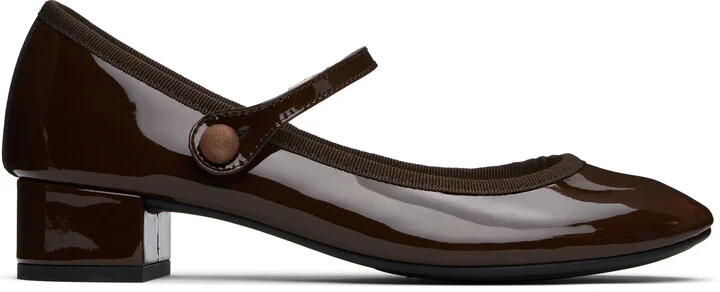 Repetto Brown Rose Mary Jane Heels