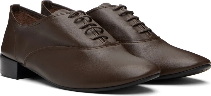 Repetto Brown Zizi Rubber-Sole Oxfords - Image 4