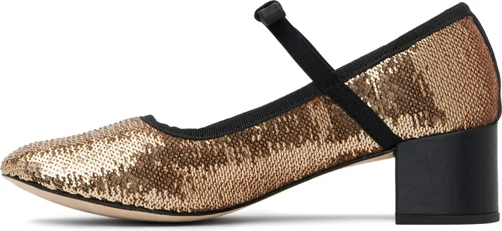 Repetto Gold Guillemette Mary-Jane Heels - Image 3