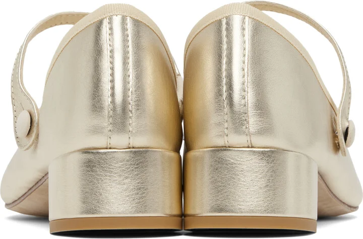 Repetto Gold Rose Mary Jane Heels - Image 2