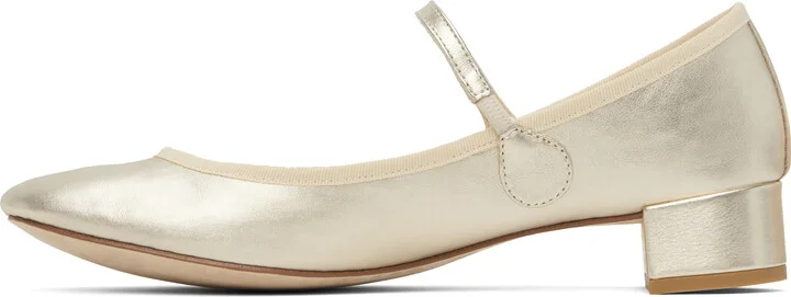 Repetto Gold Rose Mary Jane Heels - Image 3
