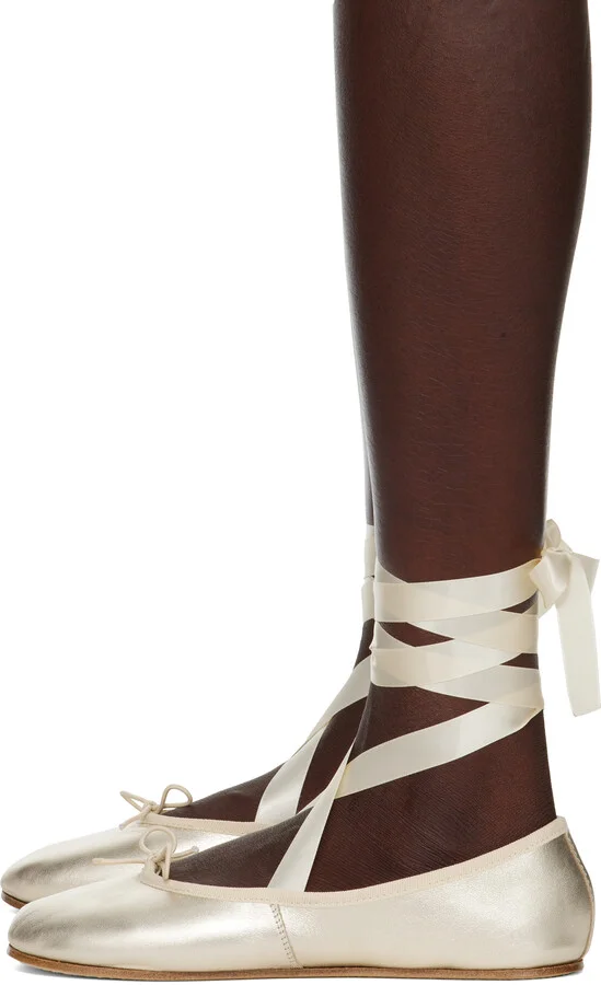 Repetto Gold Sophia Ballerina Flats - Image 3