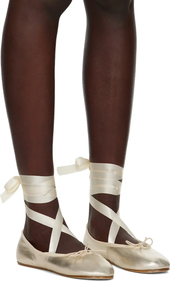 Repetto Gold Sophia Ballerina Flats - Image 4