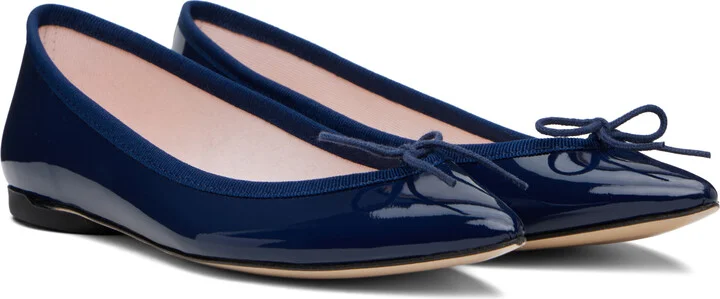 Repetto Navy Brigitte Pointy Toe Ballerina Flats - Image 4