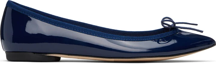 Repetto Navy Brigitte Pointy Toe Ballerina Flats