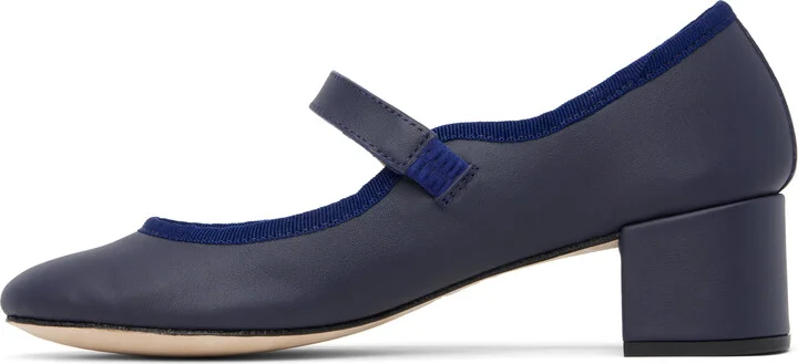Repetto Navy Fabienne Mary Jane Heels - Image 3