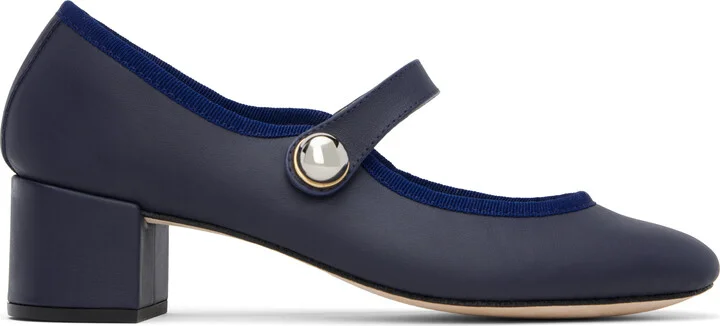 Repetto Navy Fabienne Mary Jane Heels