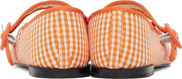 Repetto Orange & White Georgia Mary Jane Ballerina Flats - Image 2