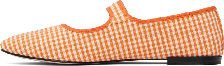 Repetto Orange & White Georgia Mary Jane Ballerina Flats - Image 3