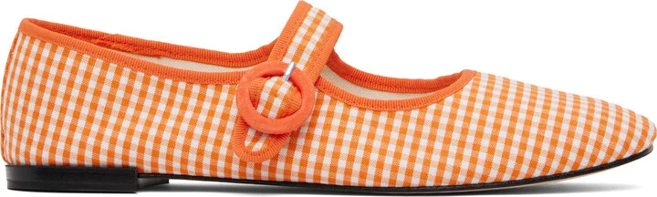 Repetto Orange & White Georgia Mary Jane Ballerina Flats