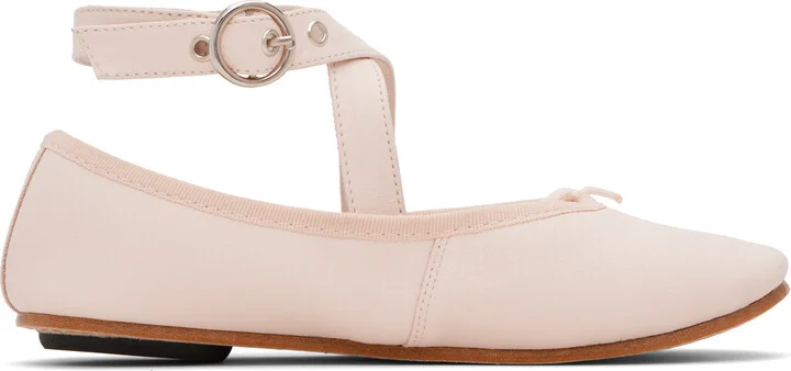 Repetto Pink Sophia Belt Ballerina Flats