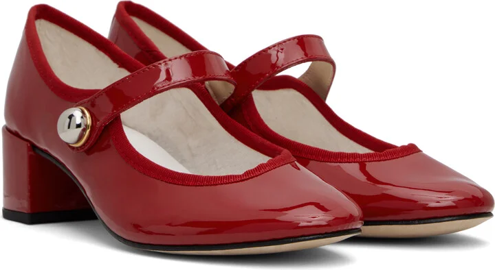 Repetto Red Fabienne Mary Jane Heels - Image 4